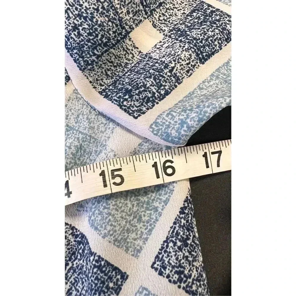 Vintage 90s Zayre Kids Blue Speckled Diamond Long Sleeve Button Up Shirt Size 12
